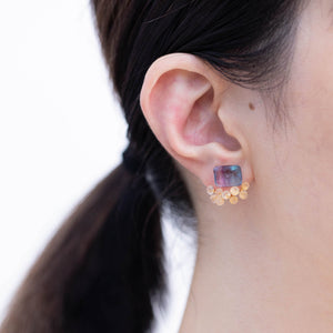 Fairy bi-color fluorite and rose quartz earrings [Limited Edition]