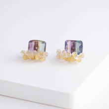 Load image into Gallery viewer, Fairy bi-color fluorite and rose quartz earrings [Limited Edition]
