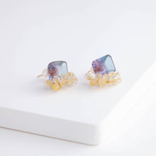 Load image into Gallery viewer, Fairy bi-color fluorite and rose quartz earrings [Limited Edition]
