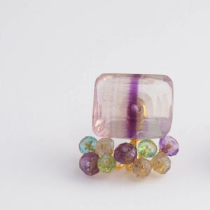 Fairy bi-color fluorite and mixed stone earrings [Limited Edition]