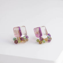 Load image into Gallery viewer, Fairy bi-color fluorite and mixed stone earrings [Limited Edition]
