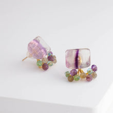 Load image into Gallery viewer, Fairy bi-color fluorite and mixed stone earrings [Limited Edition]
