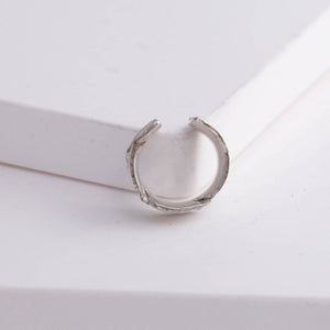 Silver infinity feather ear cuff (small)