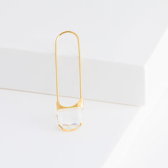 Drop oval quartz earring - Kolekto 