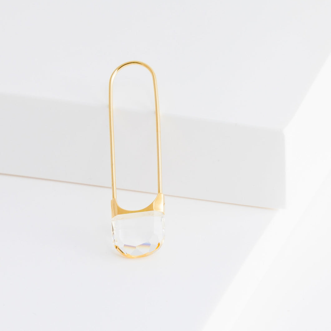 Drop oval quartz earring - Kolekto 