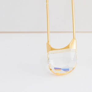 Drop oval quartz earring - Kolekto 