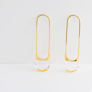 Drop oval quartz earring - Kolekto 