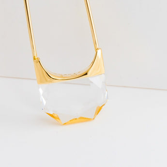 Drop hexagon quartz earring - Kolekto 