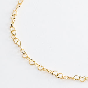 Heart chain bracelet (yellow gold) - Kolekto 