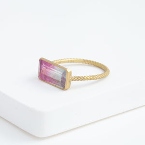 One-of-a-kind Bi-color tourmaline ring - Kolekto 