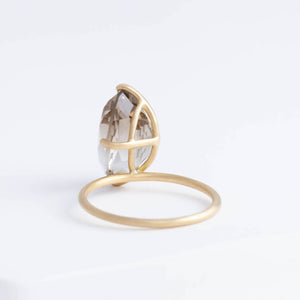 Fall in drop smoky quartz ring