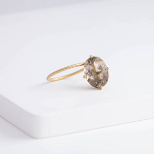 Fall in drop smoky quartz ring