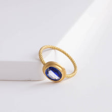 Load image into Gallery viewer, One-of-a-kind bi-color sapphire ring B
