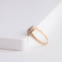 Load image into Gallery viewer, Ruby bunny signet ring
