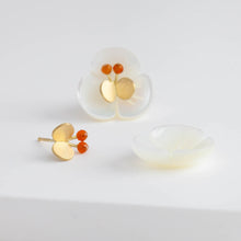 Load image into Gallery viewer, Plum flower carnelian butterfly earrings
