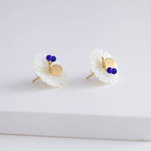 Daisy lapis lazuli butterfly earrings