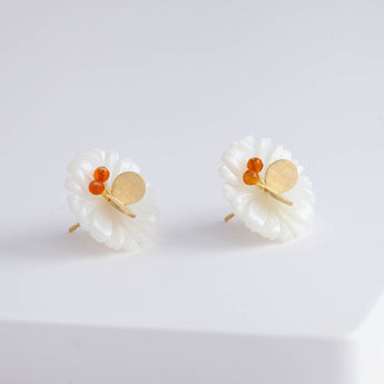 Daisy carnelian butterfly earrings