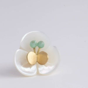 Plum flower emerald butterfly earrings