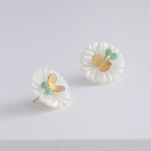 Load image into Gallery viewer, Daisy emerald butterfly earrings
