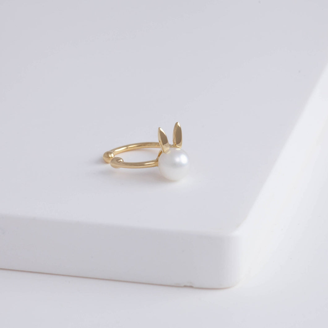 Bunny akoya pearl ear cuff