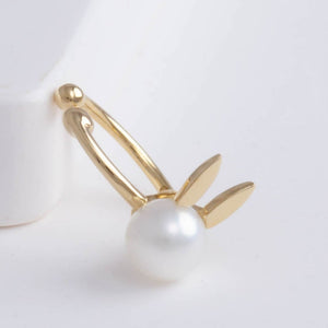 Bunny akoya pearl ear cuff