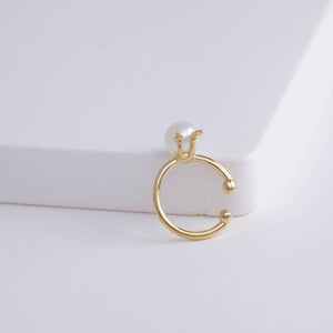 Bunny akoya pearl ear cuff