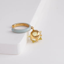 Load image into Gallery viewer, Lemon quartz star ear cuff (light blue)
