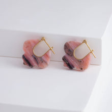 Load image into Gallery viewer, Crest pink opal lily earrings B – limited edition
