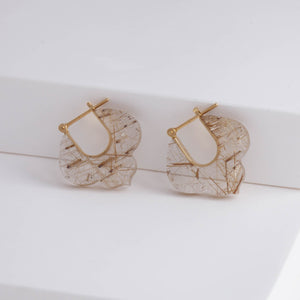 Crest rutilated quartz Lily earrings