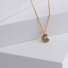 Load image into Gallery viewer, One-of-a-kind crescent icy diamond necklace
