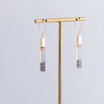 Stick picturesque agate large drop earring - limited edition