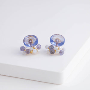 Fairy color changing fluorite and mixed stone earrings B [Limited Edition]