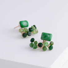 Load image into Gallery viewer, Fairy maw sit sit and green garnet earrings [Limited Edition]
