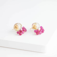 Load image into Gallery viewer, Fairy oval rutilated quartz and ruby earrings
