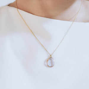 One-of-a-kind facet quartz necklace