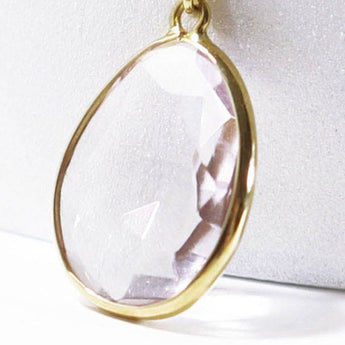 One-of-a-kind facet quartz necklace