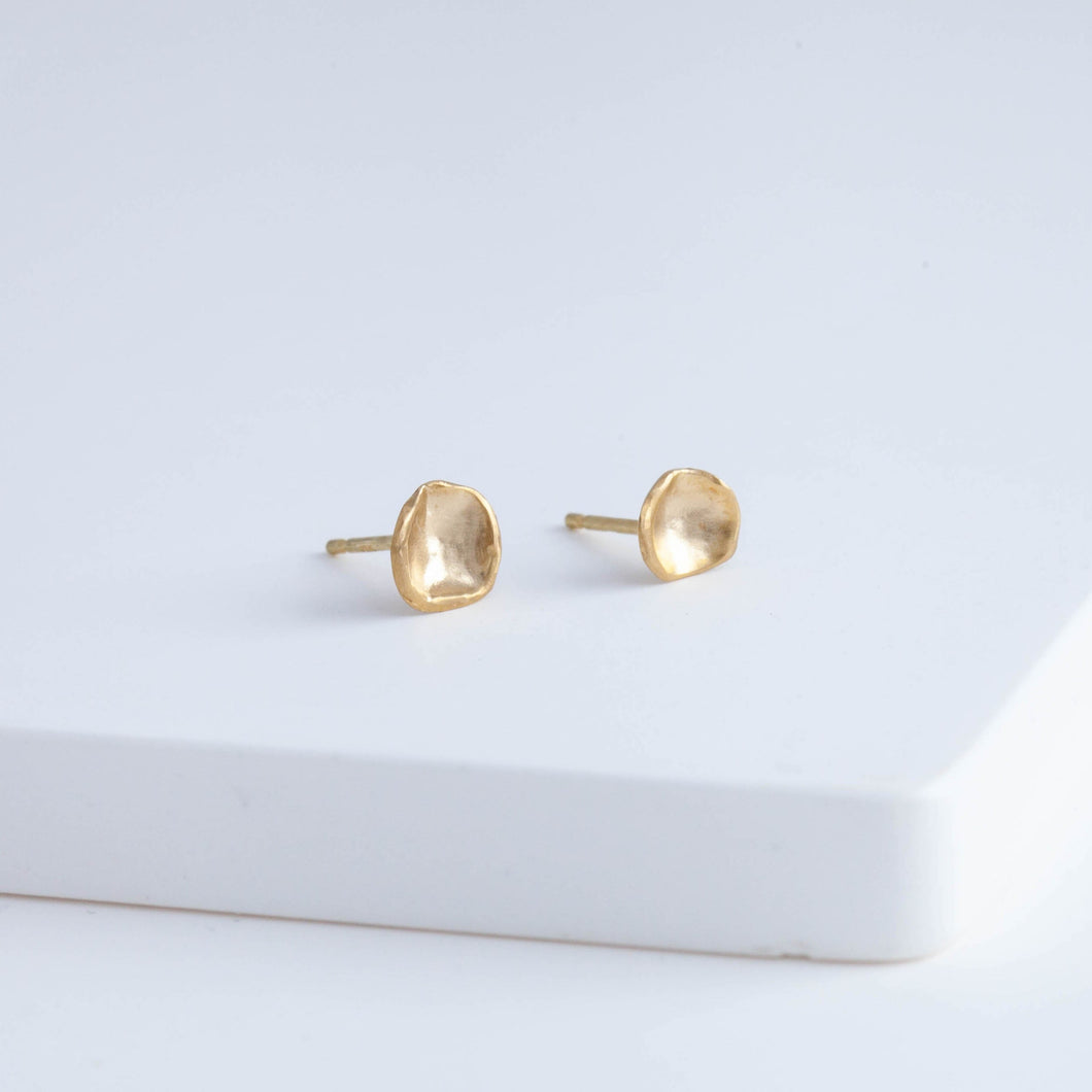 Small gold petal studs