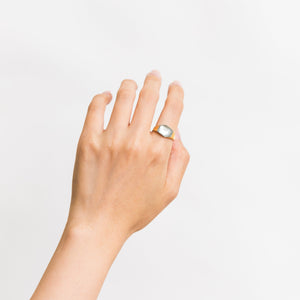 Mini rock aquamarine ring - Kolekto 