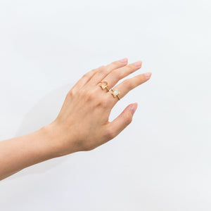 Spread water opal diamond ring - Kolekto 
