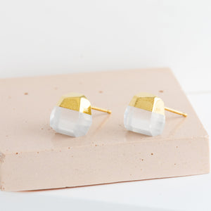 Rock milky quartz earrings - Kolekto 