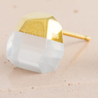 Rock milky quartz earrings - Kolekto 