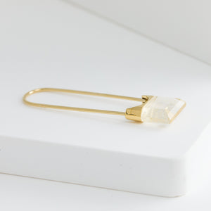 Drop square rutilated quartz earring - Kolekto 