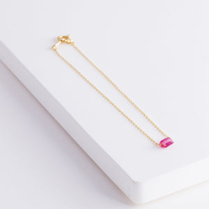 Rough stone ruby bracelet - Kolekto 