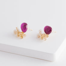 Load image into Gallery viewer, Fairy ruby and rose quartz earrings - Kolekto 
