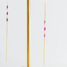 Load image into Gallery viewer, Gemstone X3 ruby drop earring - Kolekto 

