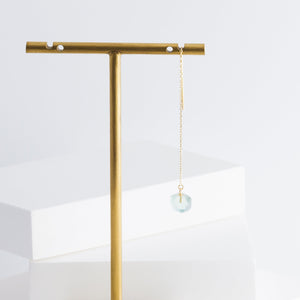 Rough stone fluorite drop earring - Kolekto 