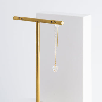 Rough stone diamond quartz drop earring - Kolekto 