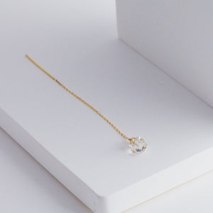 Rough stone diamond quartz drop earring - Kolekto 