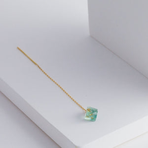 Rough stone fluorite drop earring - Kolekto 