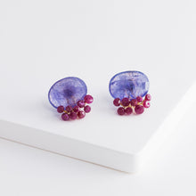 Load image into Gallery viewer, Fairy tanzanite and ruby earrings - Kolekto 

